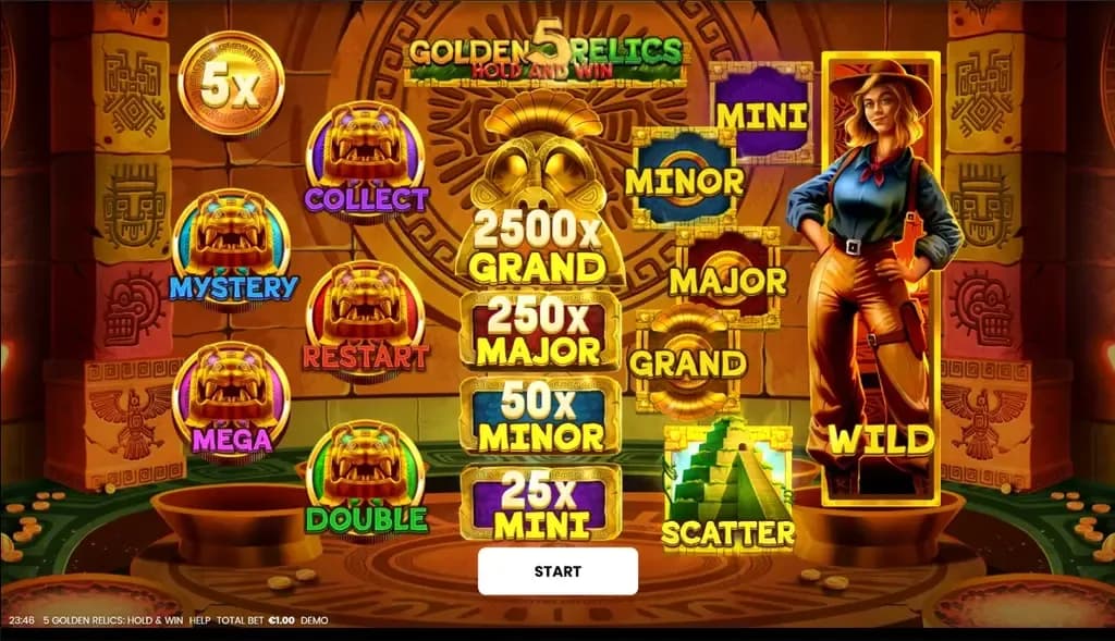 5 Golden Relics: Hold & Win