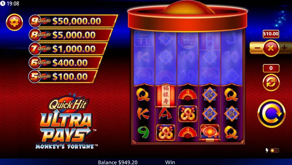 Quick Hit Ultra Pays Monkey's Fortune